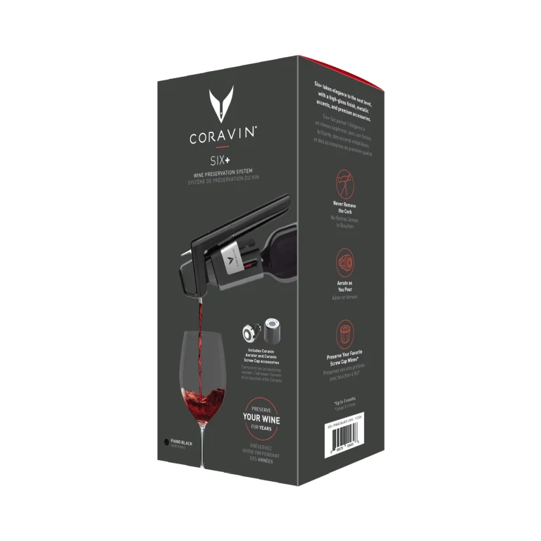 Coravin Timeless Six+ Wijnbewaarsysteem - Piano Zwart + 24 Pure Capsules - Afbeelding 7
