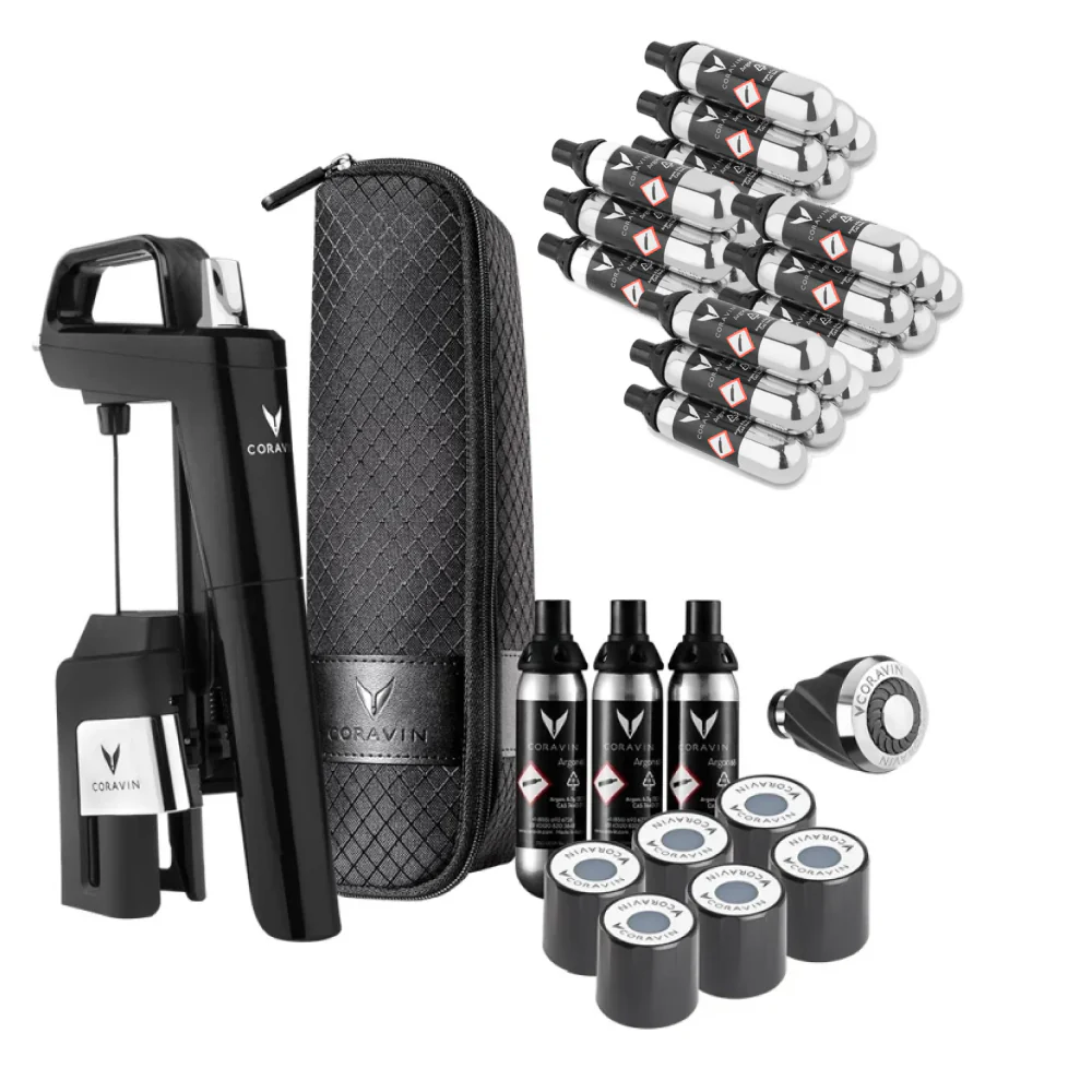 Coravin Timeless Six+ Wijnbewaarsysteem - Piano Zwart + 24 Pure Capsules