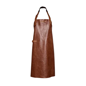 Xapron Leren Schort met Nekband 'Cognac New York'