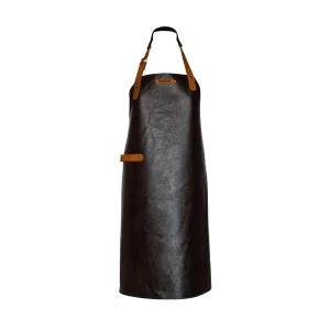Xapron Leren Schort met Nekband 'Zwart New York'